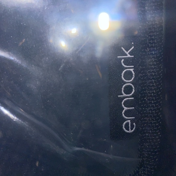NWT Clear Plastic Backpack by EMBARK Black outline on nearly transparent bag. - Picture 2 of 6